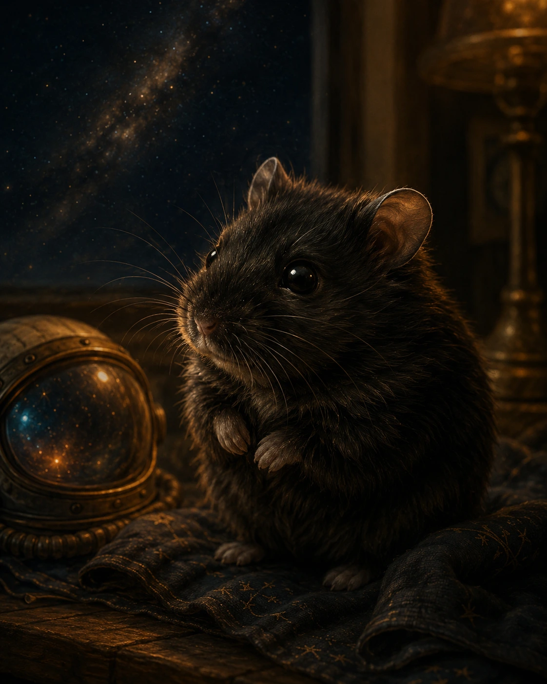 Byte, the Weber family black dwarf hamster