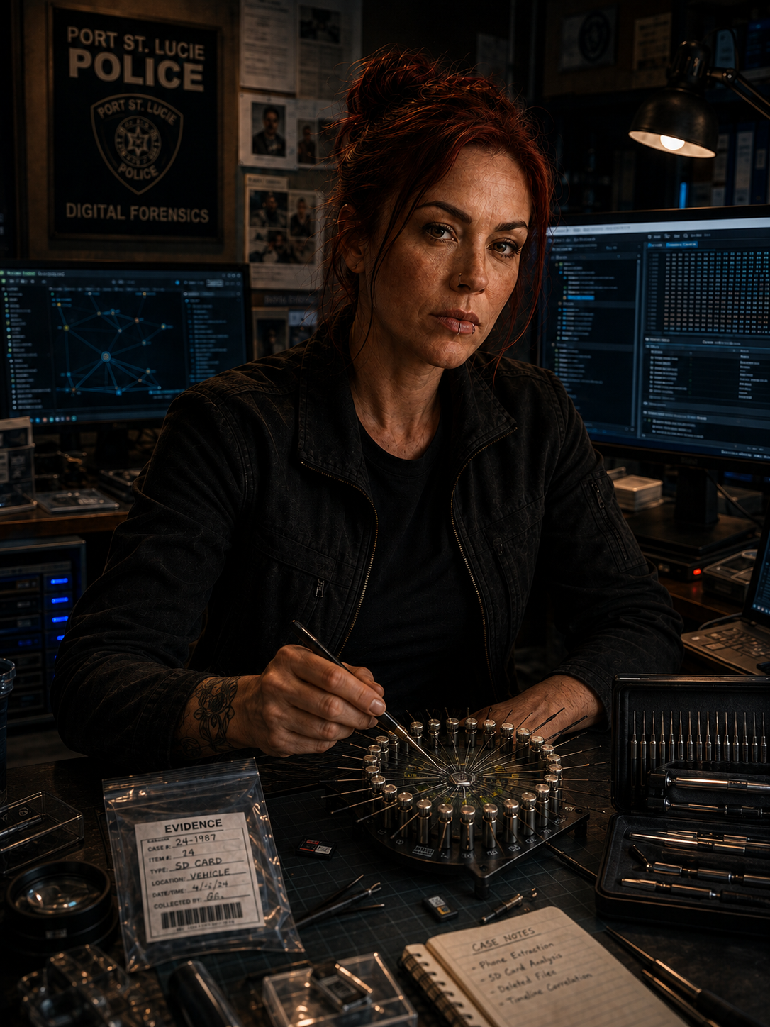 Navarro in her digital forensics office