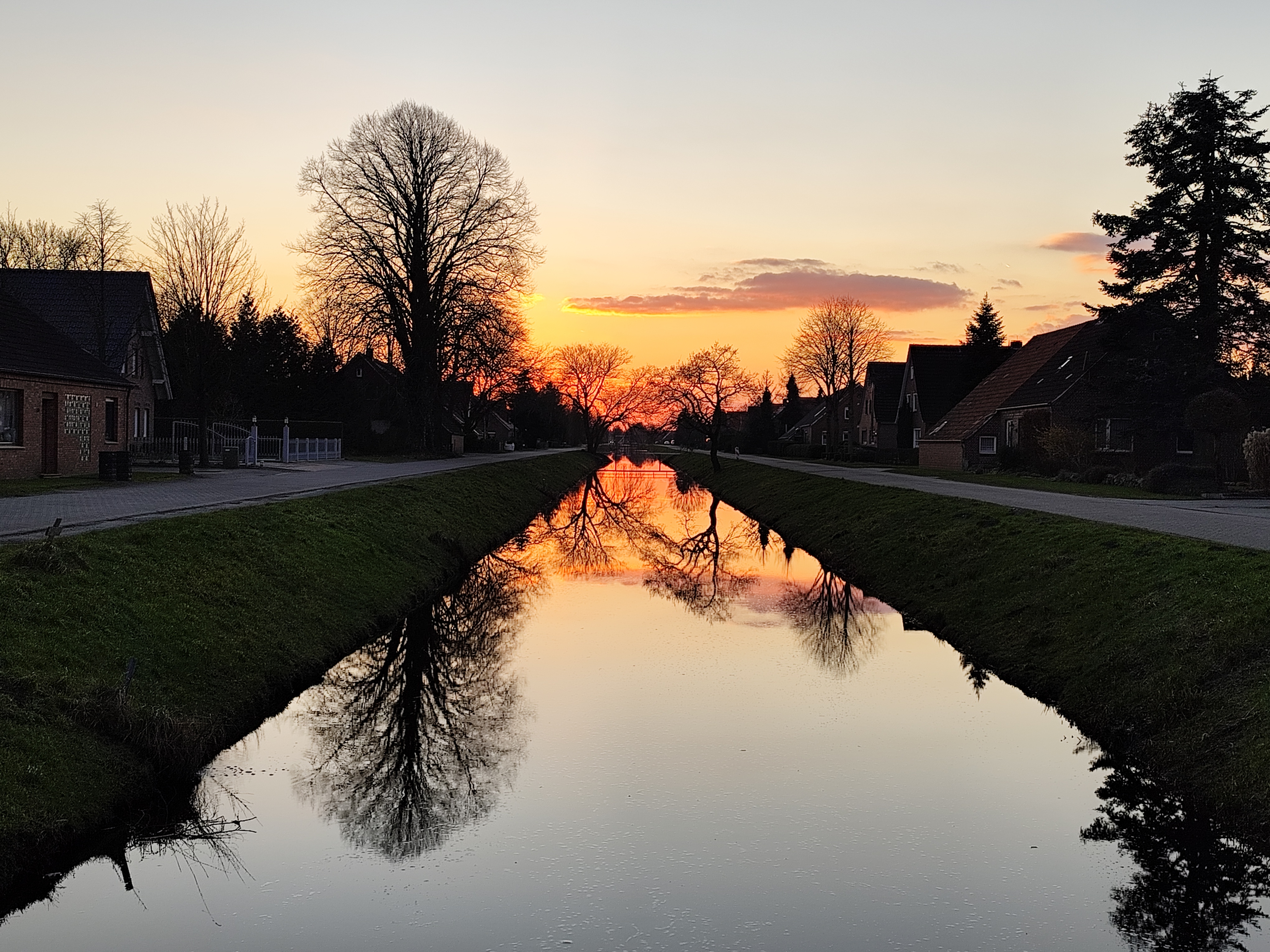 Canal at sunset in Wiesmoor near the author’s home